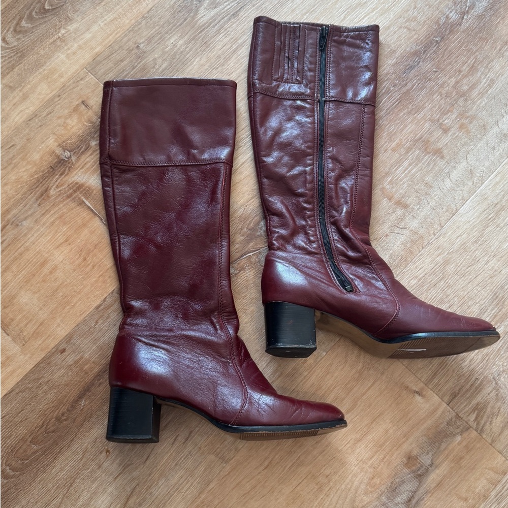 Cherry brown Leather Boots